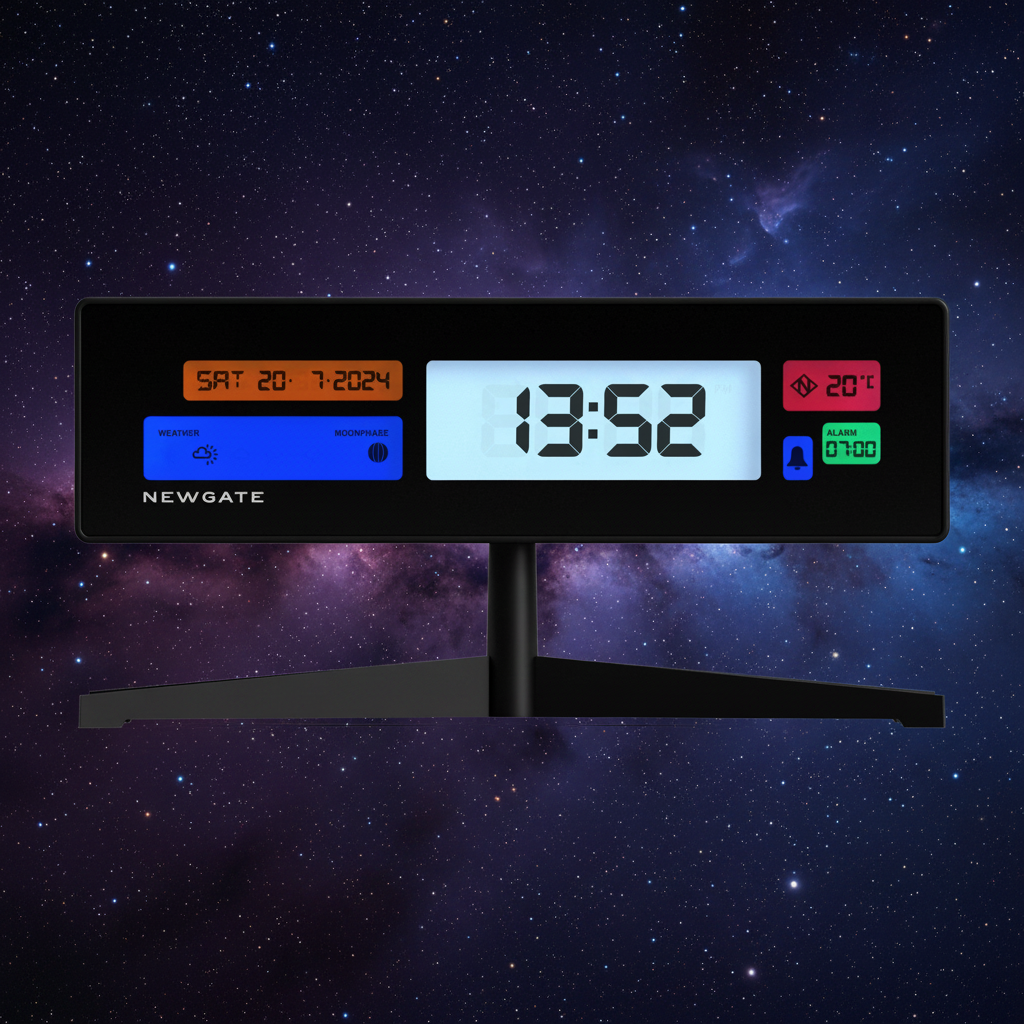 Newgate Supergenius Lcd Alarm Clock - Matte Black