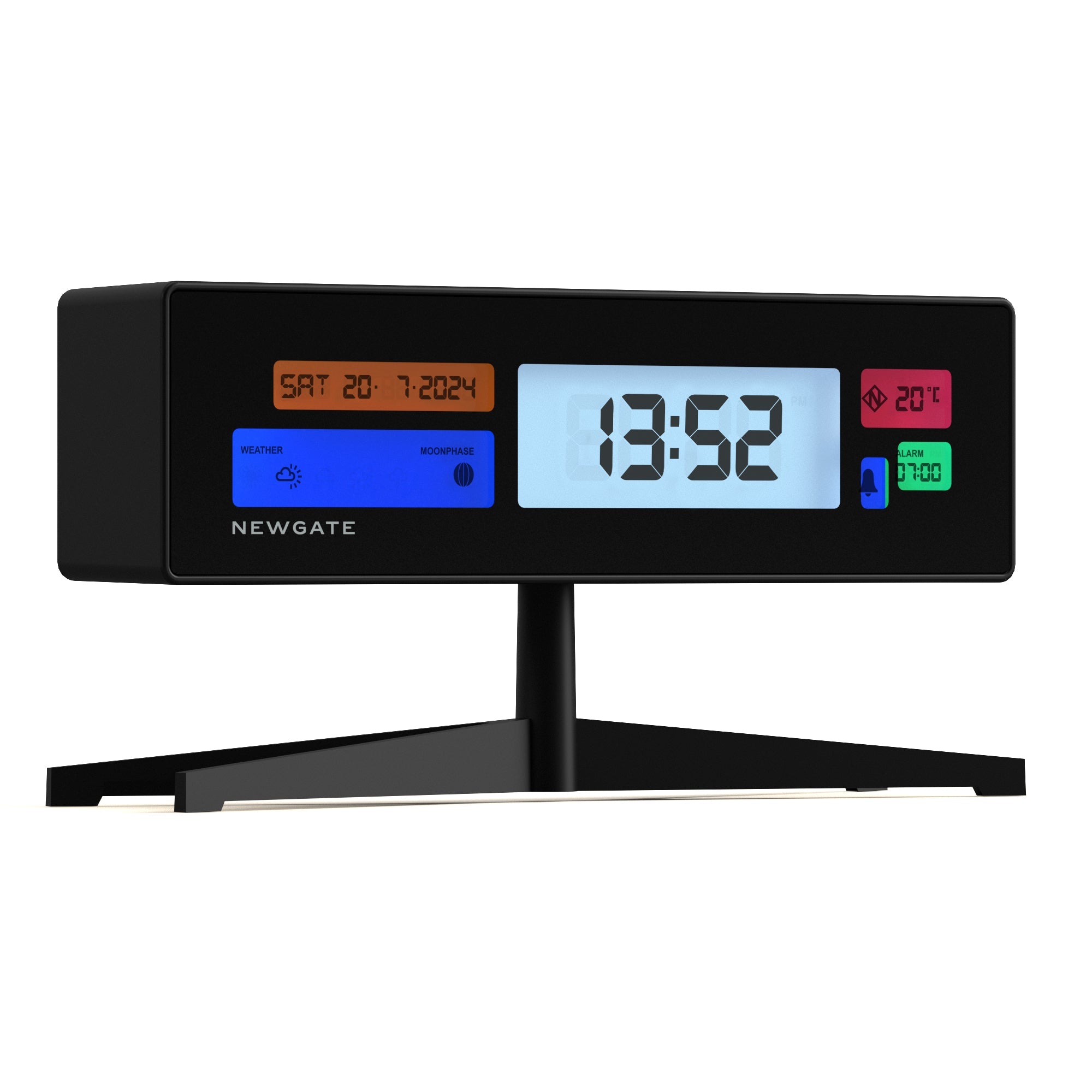 Newgate Supergenius Lcd Alarm Clock Matte - Black - White