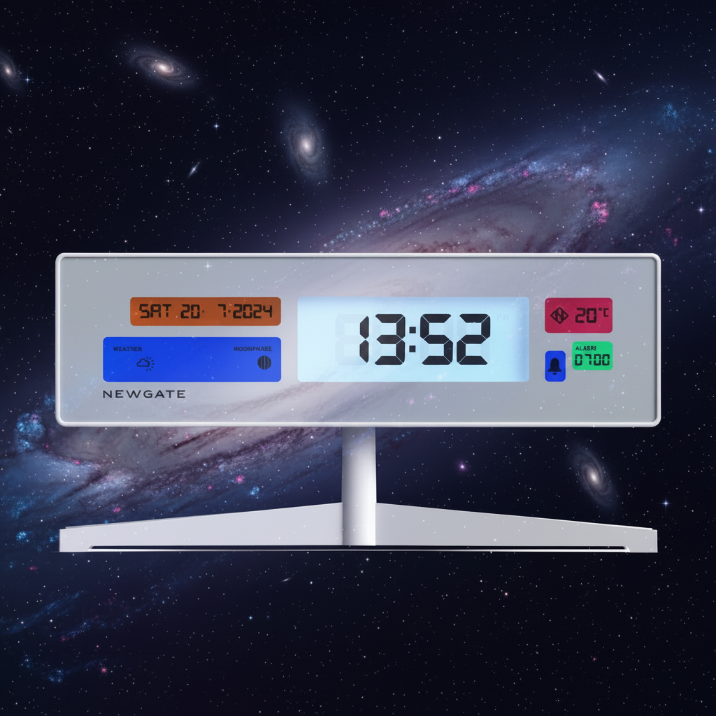 Newgate Supergenius Lcd Alarm Clock - Matte White