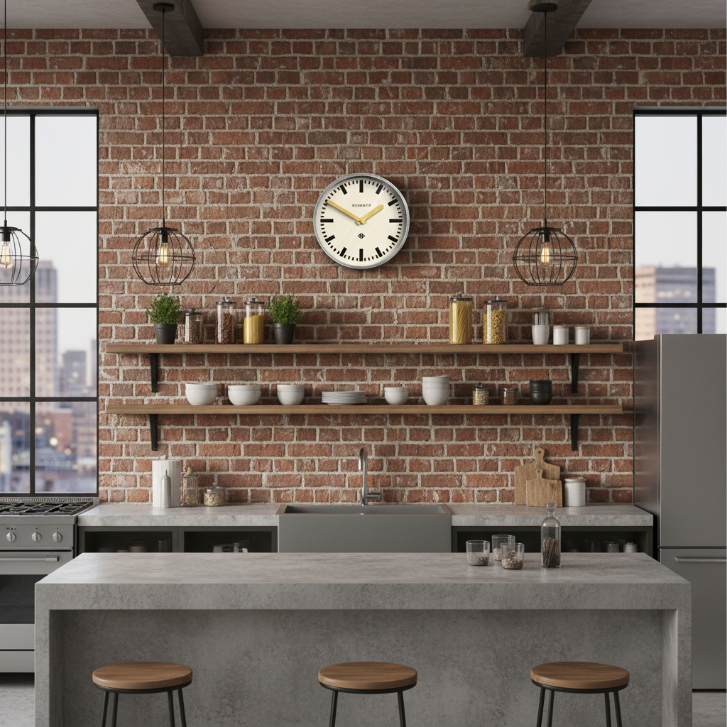 Newgate Luggage Wall Clock - Galvanised (Yellow Hands)