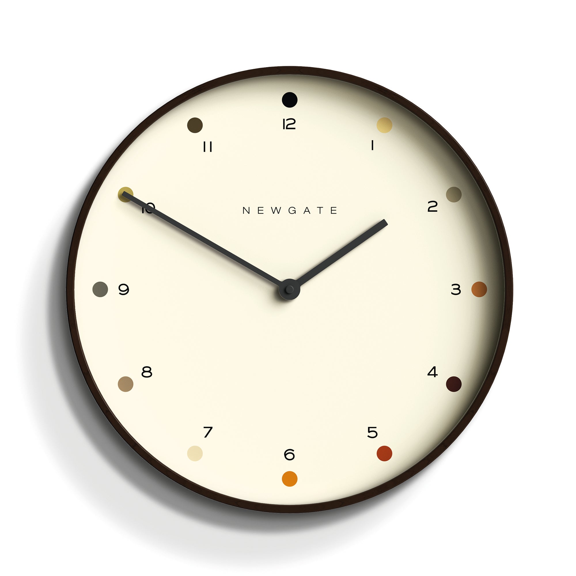 Newgate Mr Clarke Clock - Dark Wood Dot Dial 40
