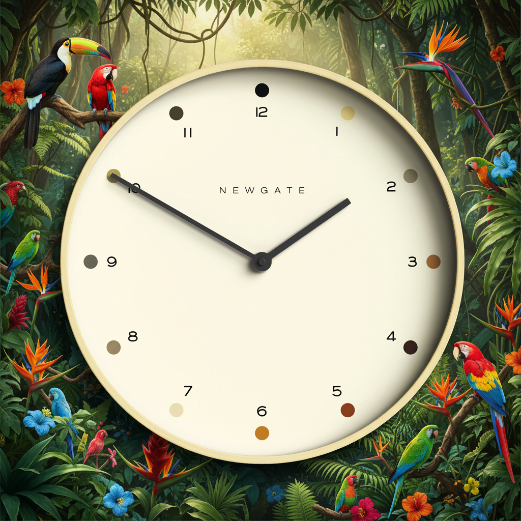 Newgate Mr Clarke Clock - Pale Wood Dot Dial