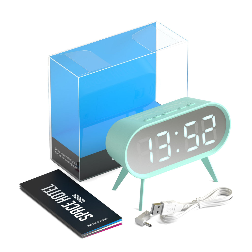 Newgate Space Hotel Cyborg Led Alarm Clock - Blue