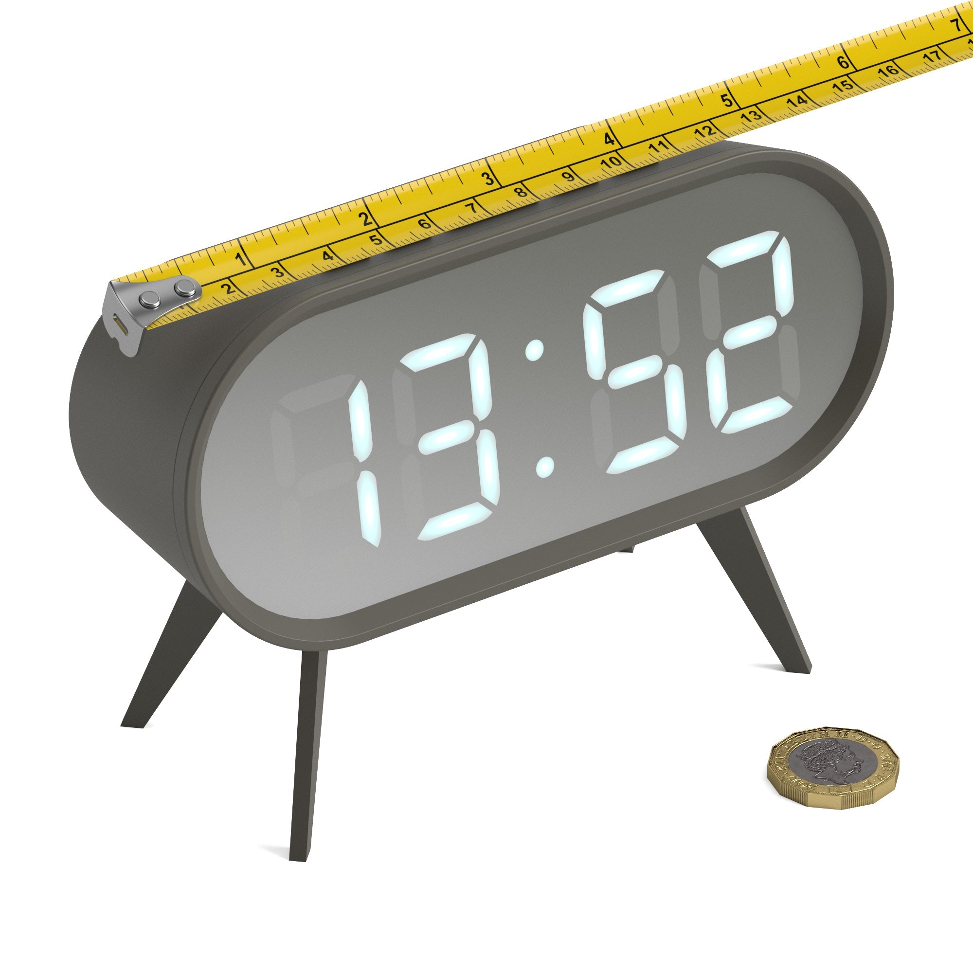 Newgate Space Hotel Cyborg Led Alarm Clock - Grey
