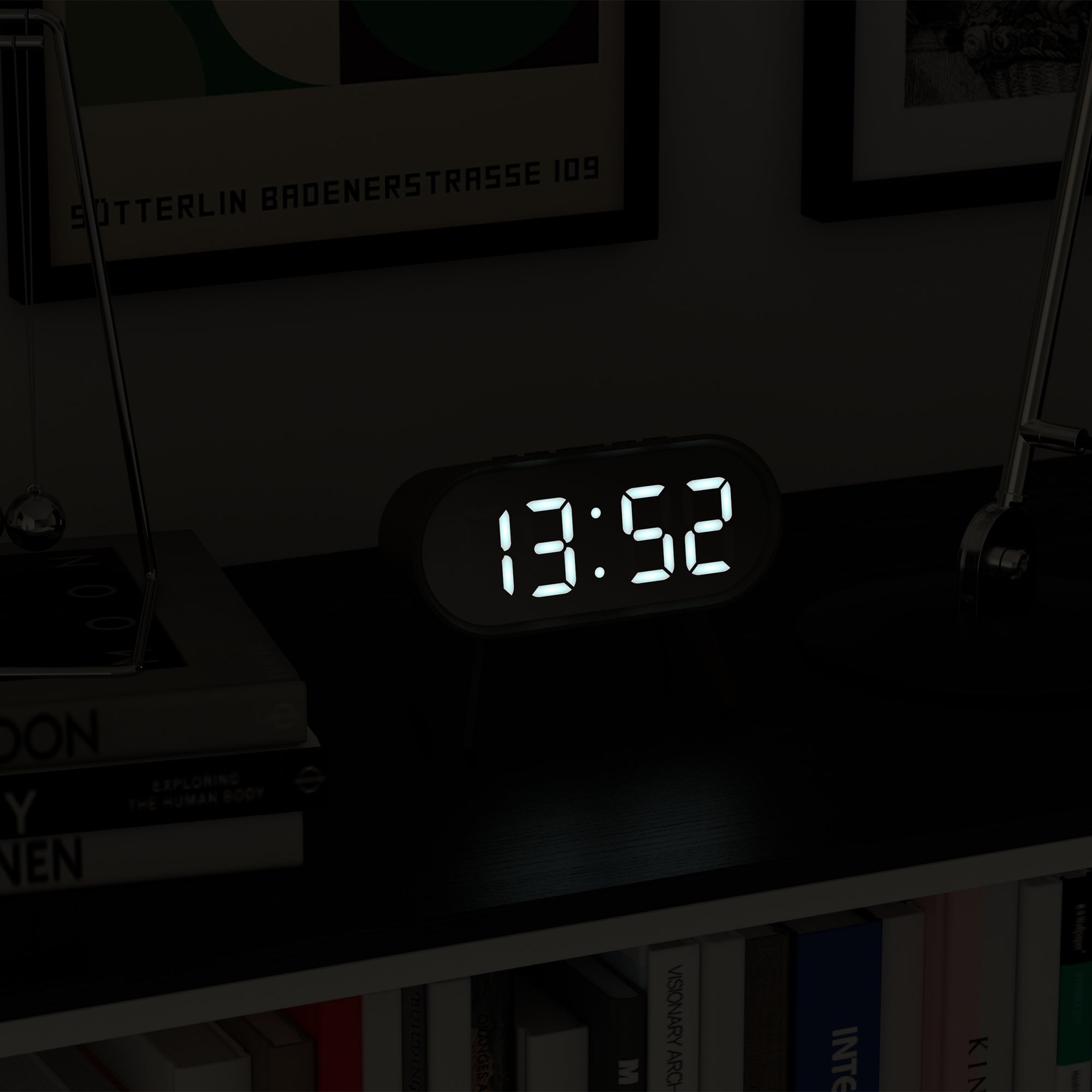 Newgate Space Hotel Cyborg Led Alarm Clock - Grey