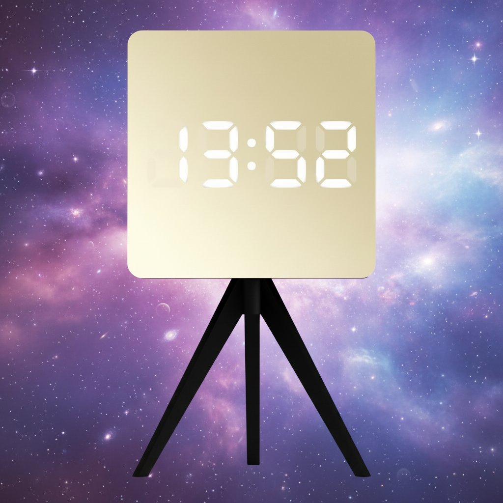 Newgate Space Hotel Droid Led Alarm Clock - Black with Gold Mirror Finish