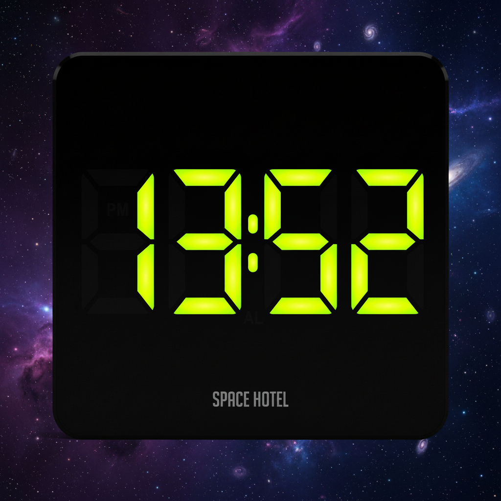 Newgate Space Hotel Orbatron Alarm Clock Black Case - Black Lens - Green LED