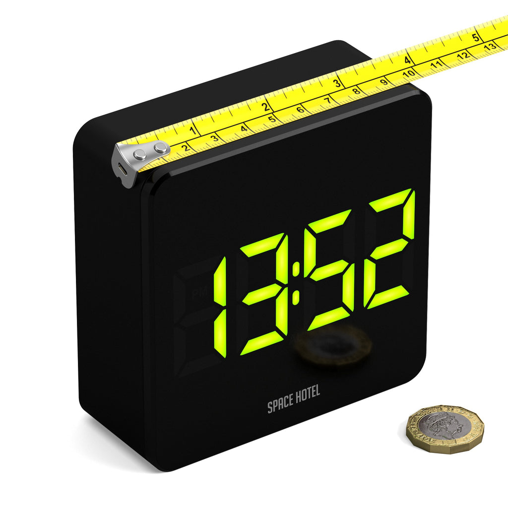 Newgate Space Hotel Orbatron Alarm Clock Black Case - Black Lens - Green LED