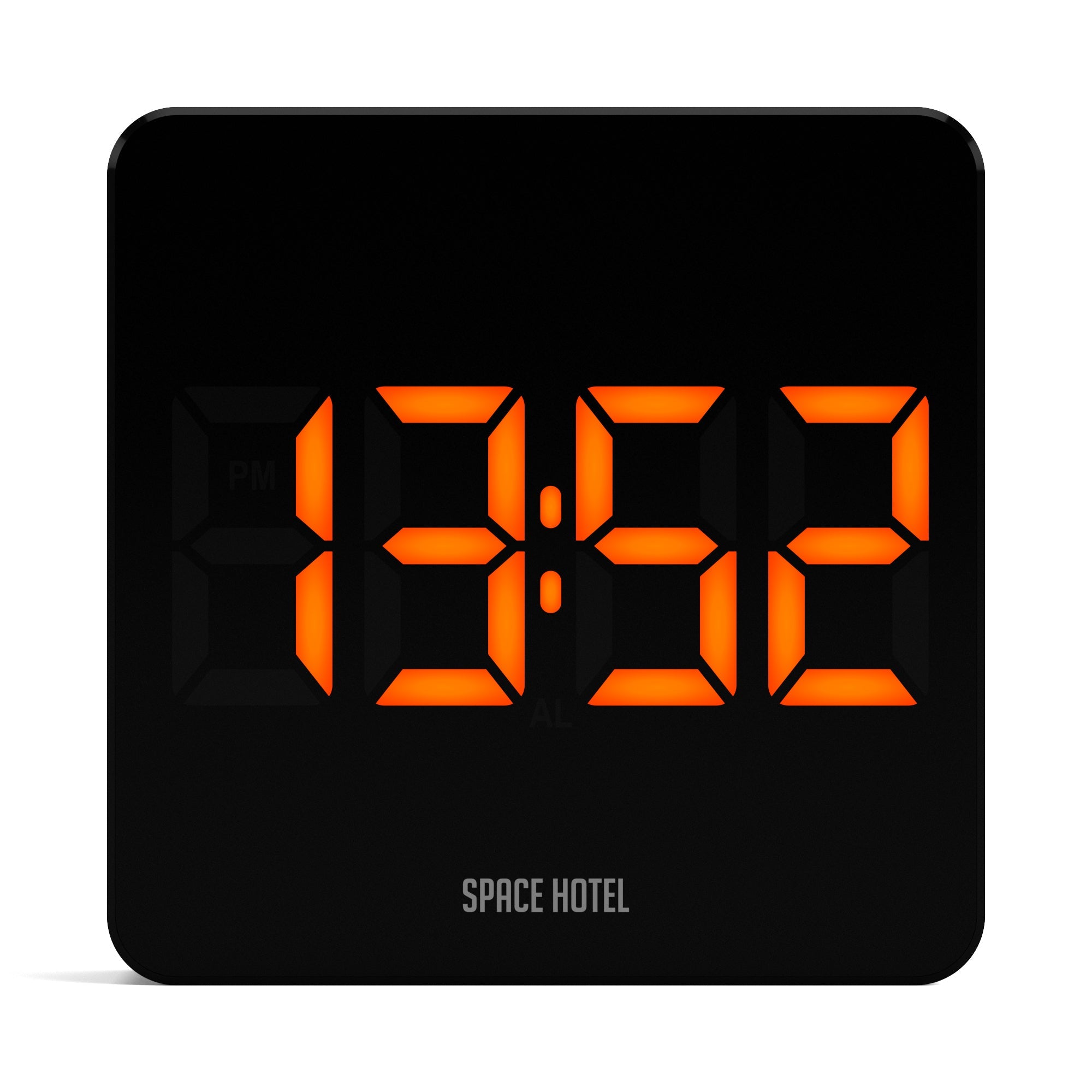 Newgate Space Hotel Orbatron Alarm Clock Black Case - Black Lens - Orange LED