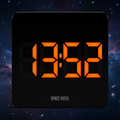 Newgate Space Hotel Orbatron Alarm Clock Black Case - Black Lens - Orange LED