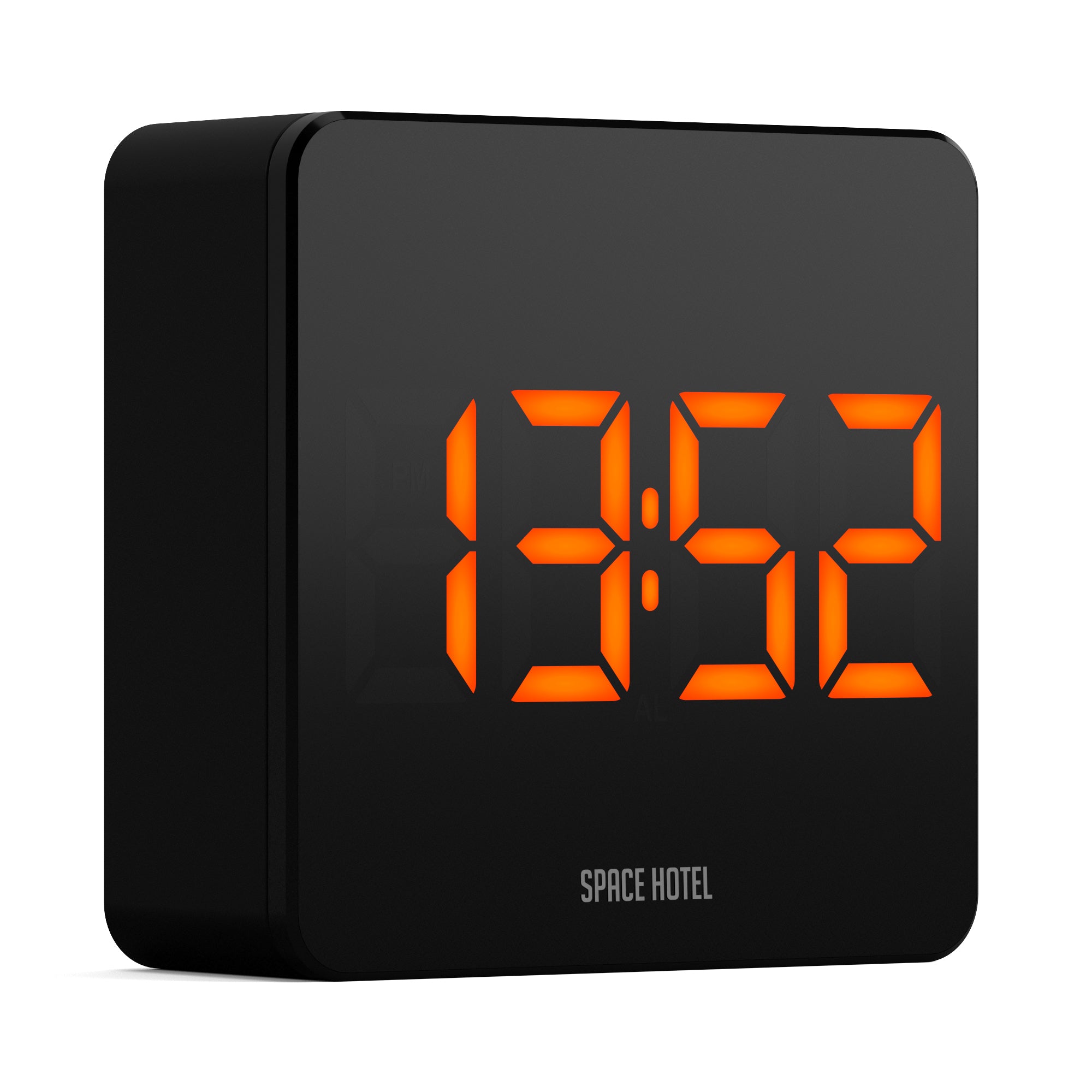 Newgate Space Hotel Orbatron Alarm Clock Black Case - Black Lens - Orange LED