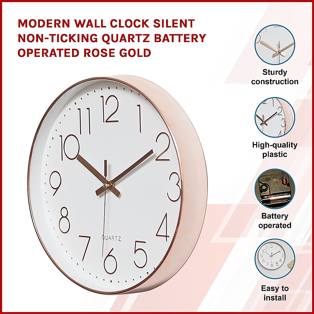 Modern Rose Gold Wall Clock