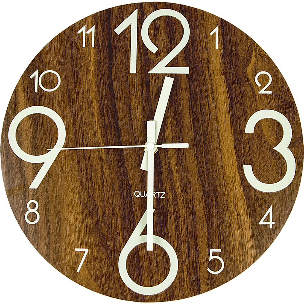 Glow In Dark Wall Clock Luminous - Quartz Quiet