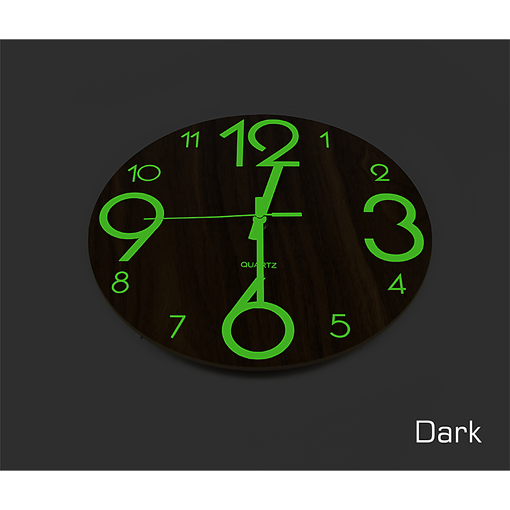 Glow In Dark Wall Clock Luminous - Quartz Quiet