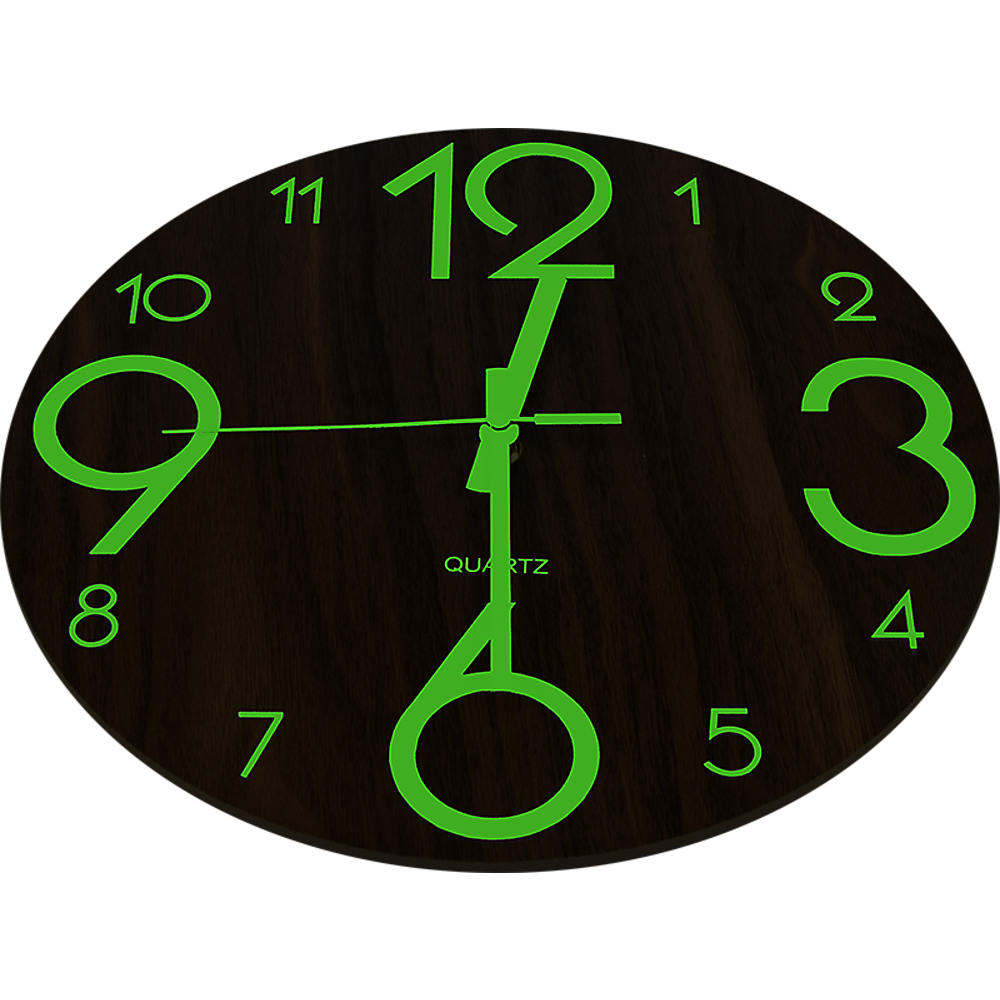 Glow In Dark Wall Clock Luminous - Quartz Quiet