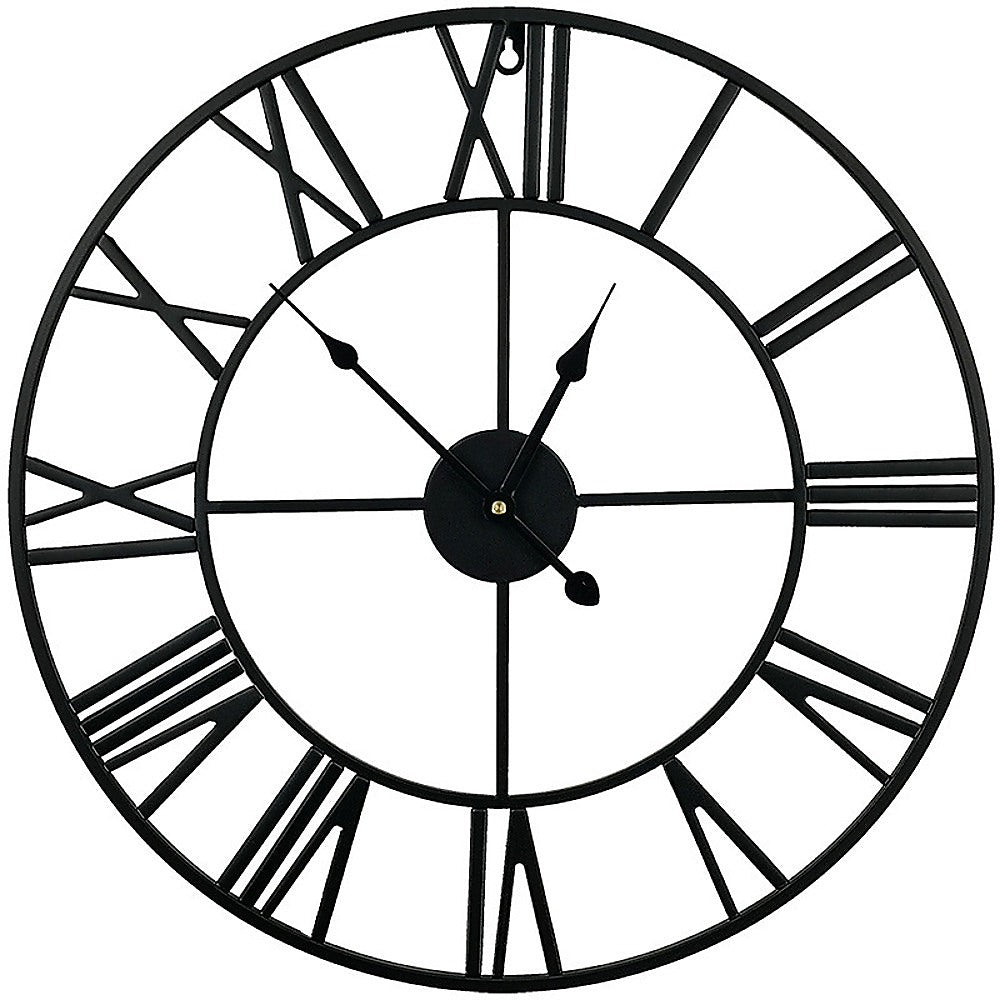 Industrial Large Wall Clock, Round Metal Wall Clocks