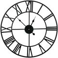 Industrial Large Wall Clock, Round Metal Wall Clocks