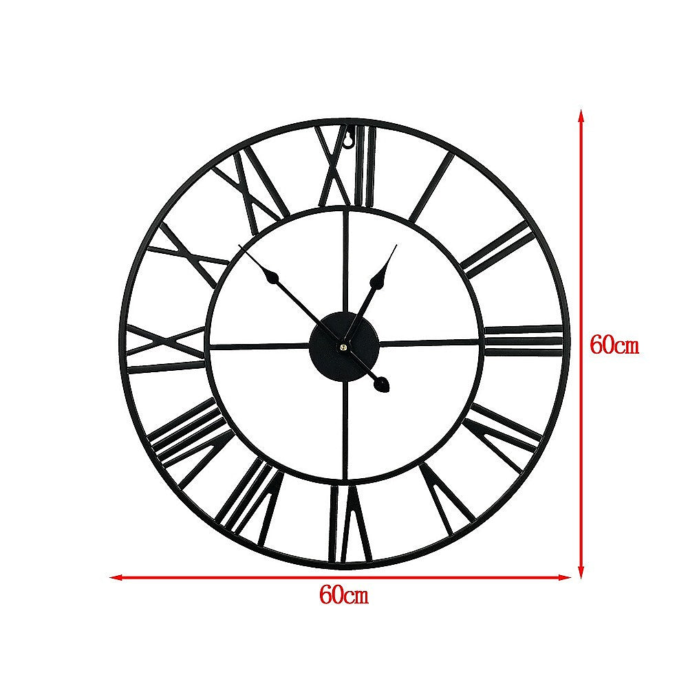 Industrial Large Wall Clock, Round Metal Wall Clocks