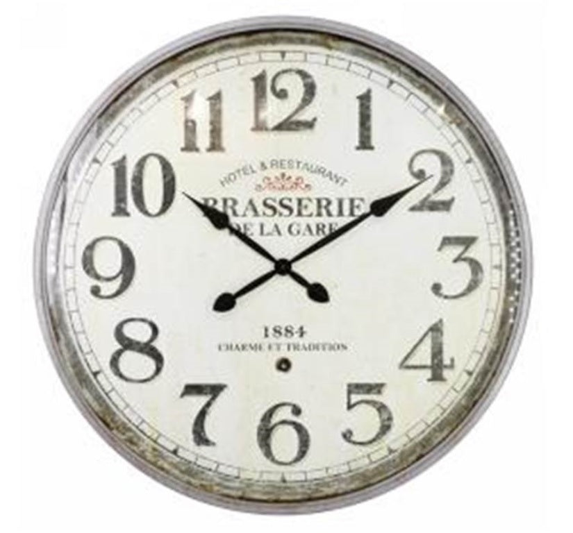 Brasserie Round Wall Clock - Multi Coloured
