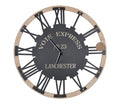 Roman Numeral Round Wall Clock - Black and Natural