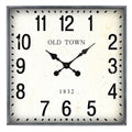 Square Iron Wall Clock - Rustic Cream