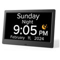 Black 10.1-Inch Digital Clock with Medication Reminders & Multi-Function Alarm - Ideal for Seniors
