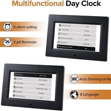 Black 10.1-Inch Digital Clock with Medication Reminders & Multi-Function Alarm - Ideal for Seniors
