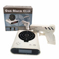 Gun Alarm Clock - Target Shooting Alarm with Infrared Gun, Recordable Alarm & Game Modes(White)