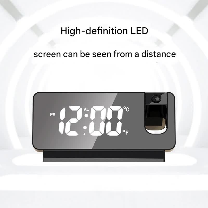 LED Digital Projection Alarm Clock - Black