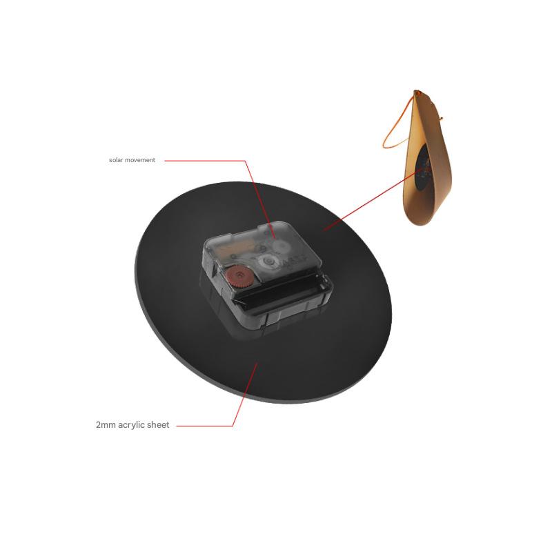 Retro PU Leather Hanging Wall Clock - Red