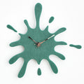 Creative Splatter Design Wall Clock - Silent Movement, Modern Decorative Timepiece - Green