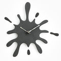 Creative Splatter Design Wall Clock - Silent Movement, Modern Decorative Timepiece - Black