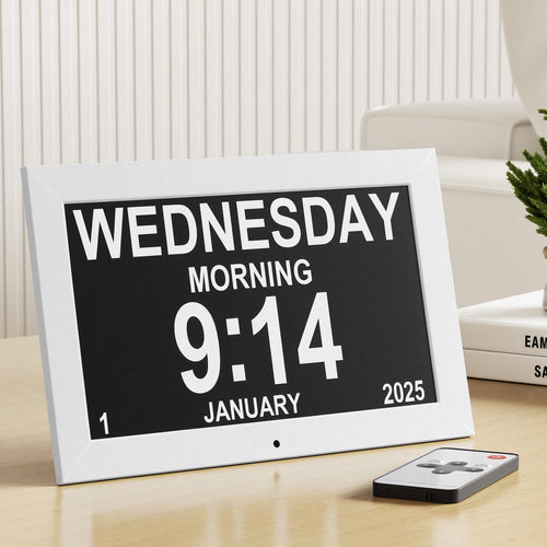 Artiss 10" Digital Day Clock - White - Alarm Clocks