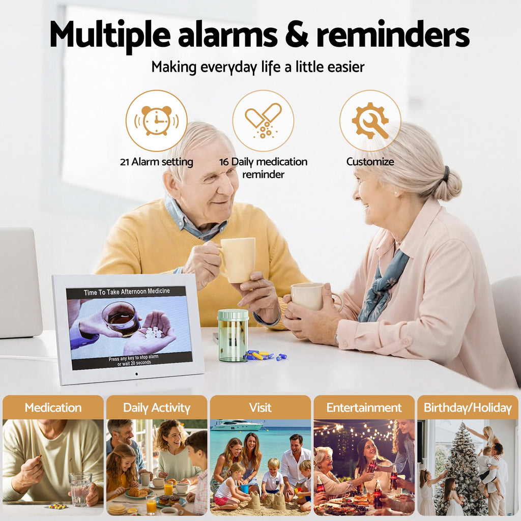 Artiss 10" Digital Day Clock - White - Alarm Clocks