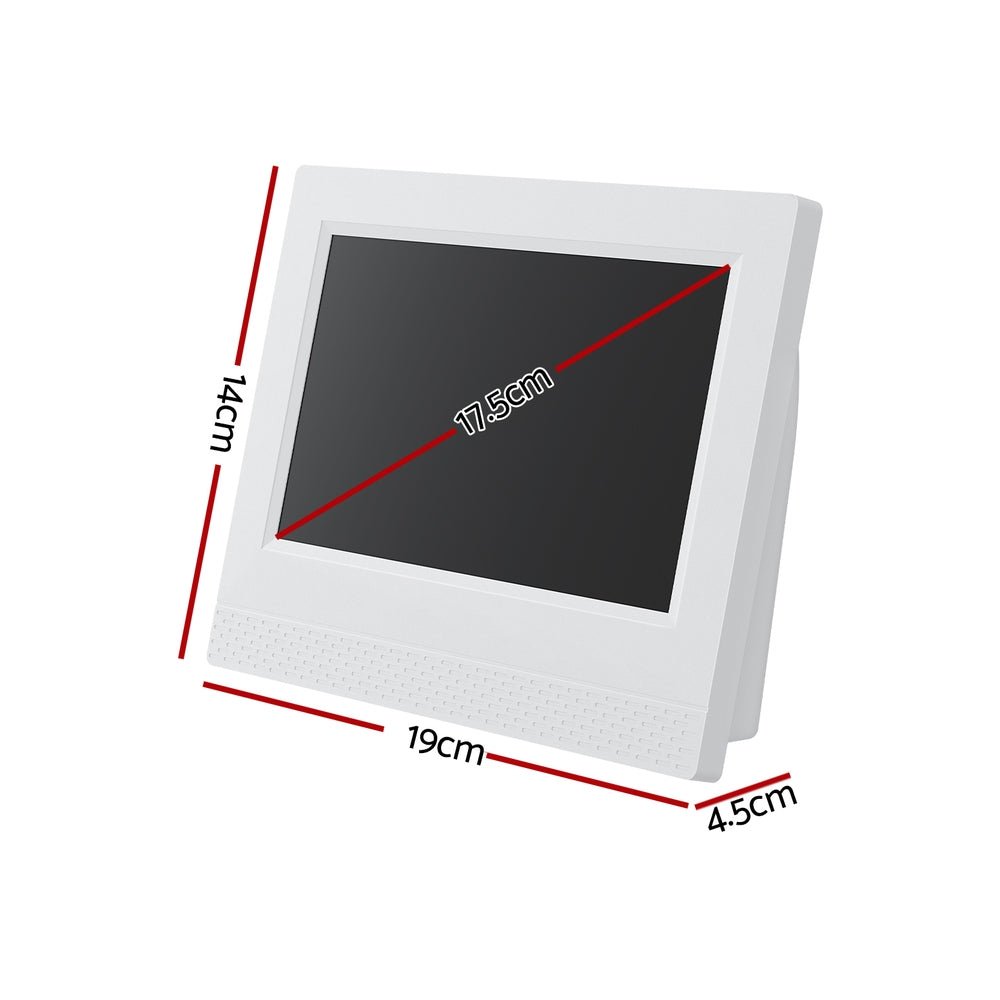 Artiss 7" Digital Day Clock Calendar Alarm - White - Alarm Clocks