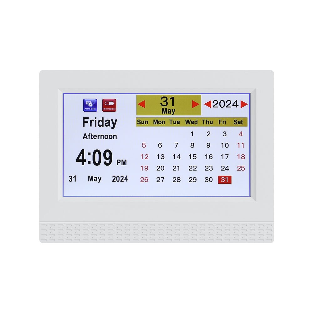 Artiss 7" Digital Day Clock Calendar Alarm - White - Alarm Clocks