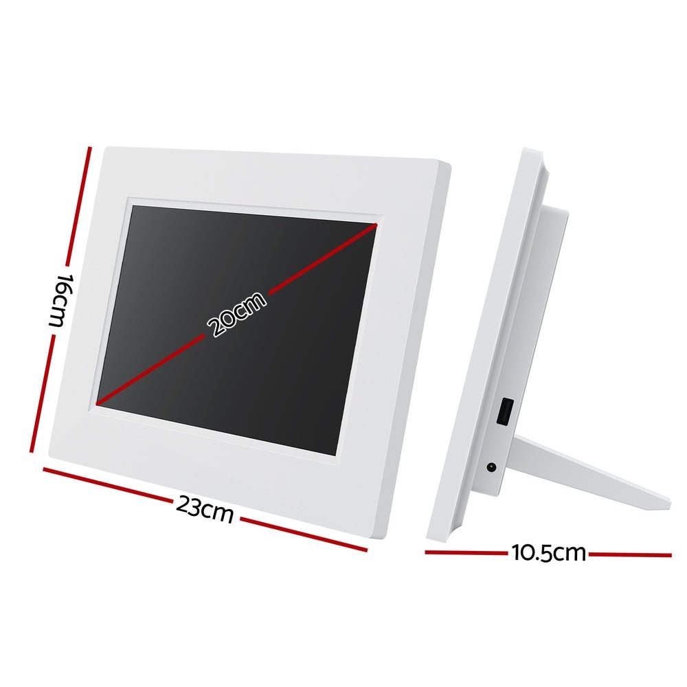 Artiss 8" Digital Day Clock Calendar Alarm - White - Alarm Clocks