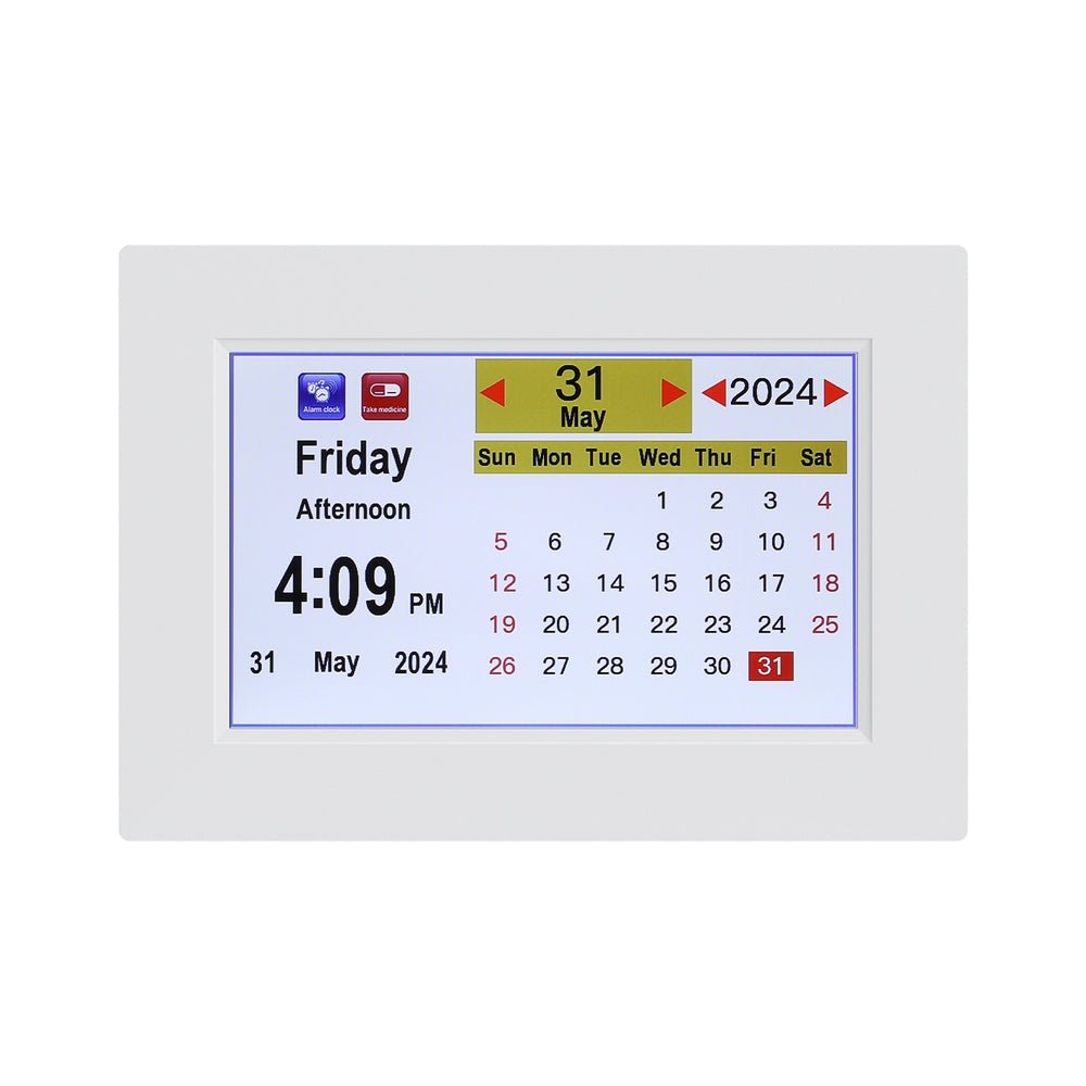 Artiss 8" Digital Day Clock Calendar Alarm - White - Alarm Clocks