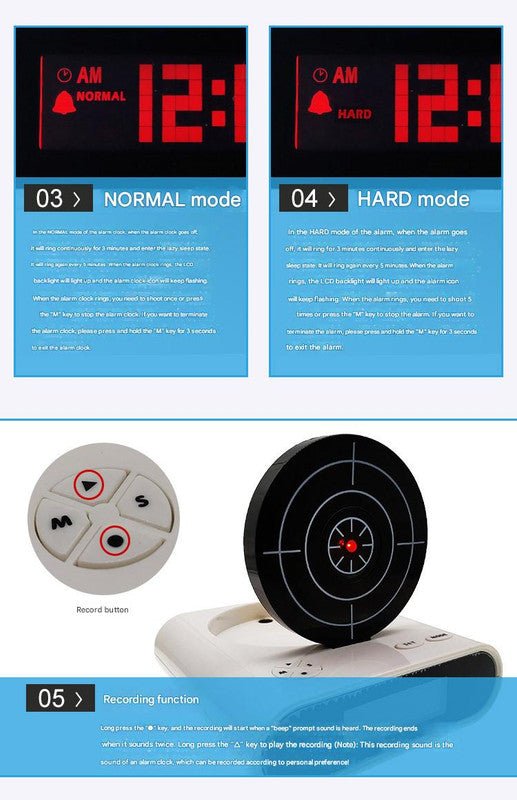 Gun Alarm Clock - White - Alarm Clocks