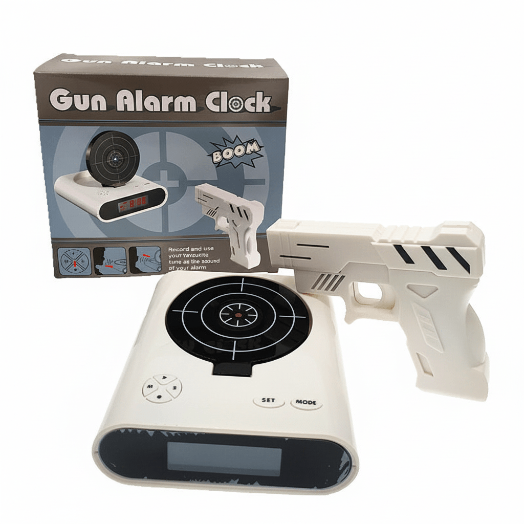 Gun Alarm Clock - White - Alarm Clocks