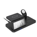 Laser 3 - in - 1 Wireless Charging Station with Alarm Clock - Black - Alarm Clocks