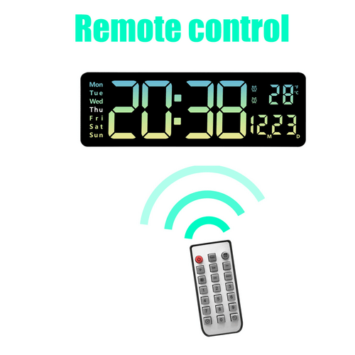 LED Digital Wall Clock - Black - Alarm Clocks