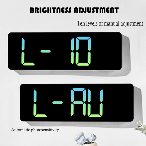 LED Digital Wall Clock - Black - Alarm Clocks