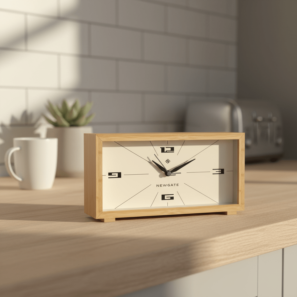 Newgate Lemur Alarm Clock - Retro - Inspired Dial - Natural Bamboo - Alarm Clocks