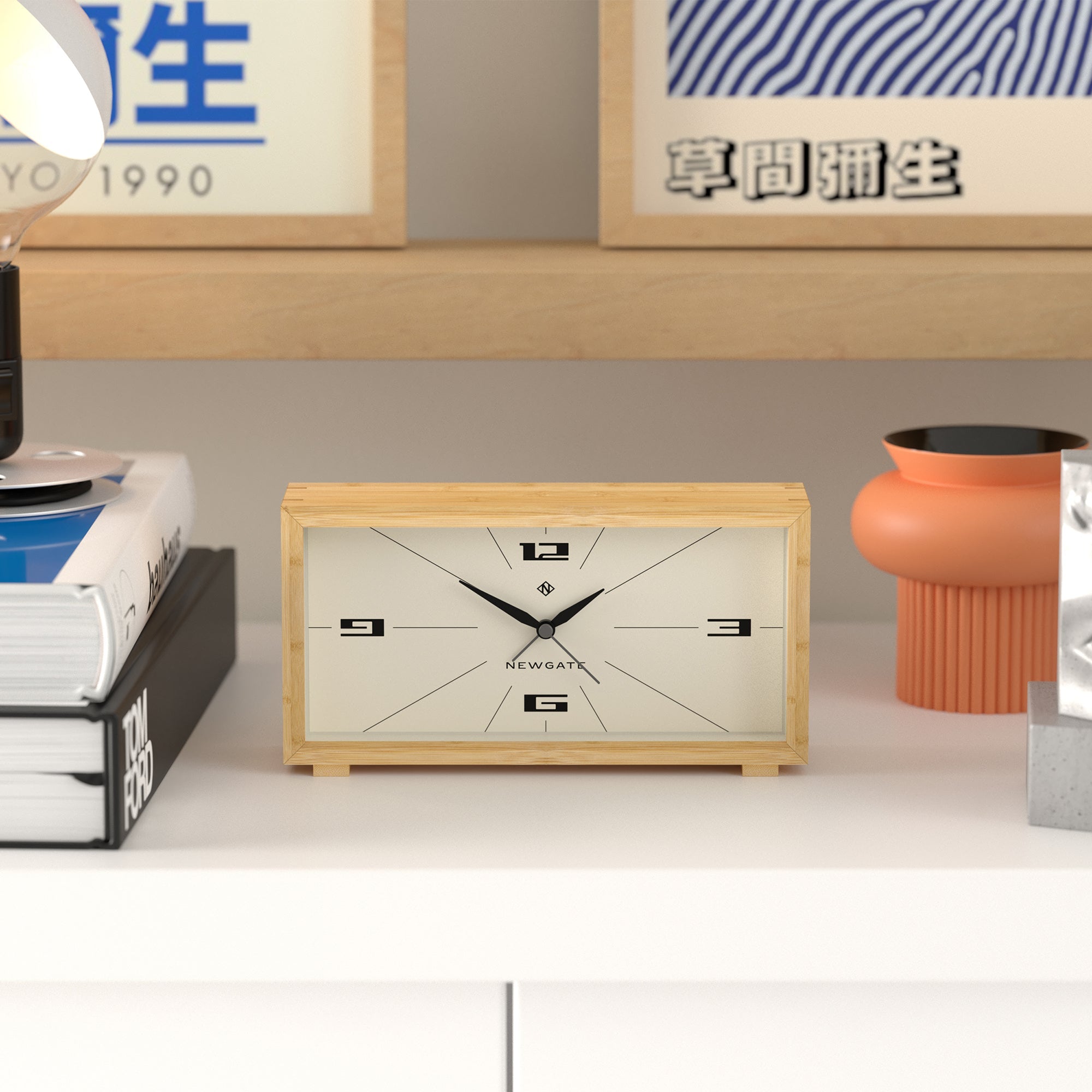 Newgate Lemur Alarm Clock - Retro - Inspired Dial - Natural Bamboo - Alarm Clocks