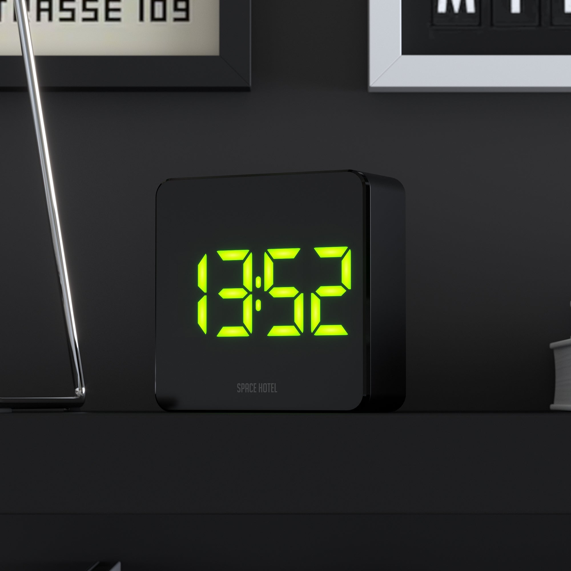 Newgate Space Hotel Orbatron Alarm Clock Black Case - Black Lens - Green LED - Alarm Clocks