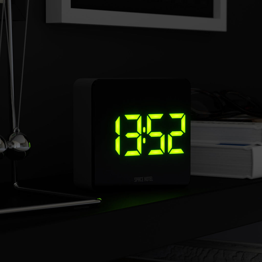 Newgate Space Hotel Orbatron Alarm Clock Black Case - Black Lens - Green LED - Alarm Clocks