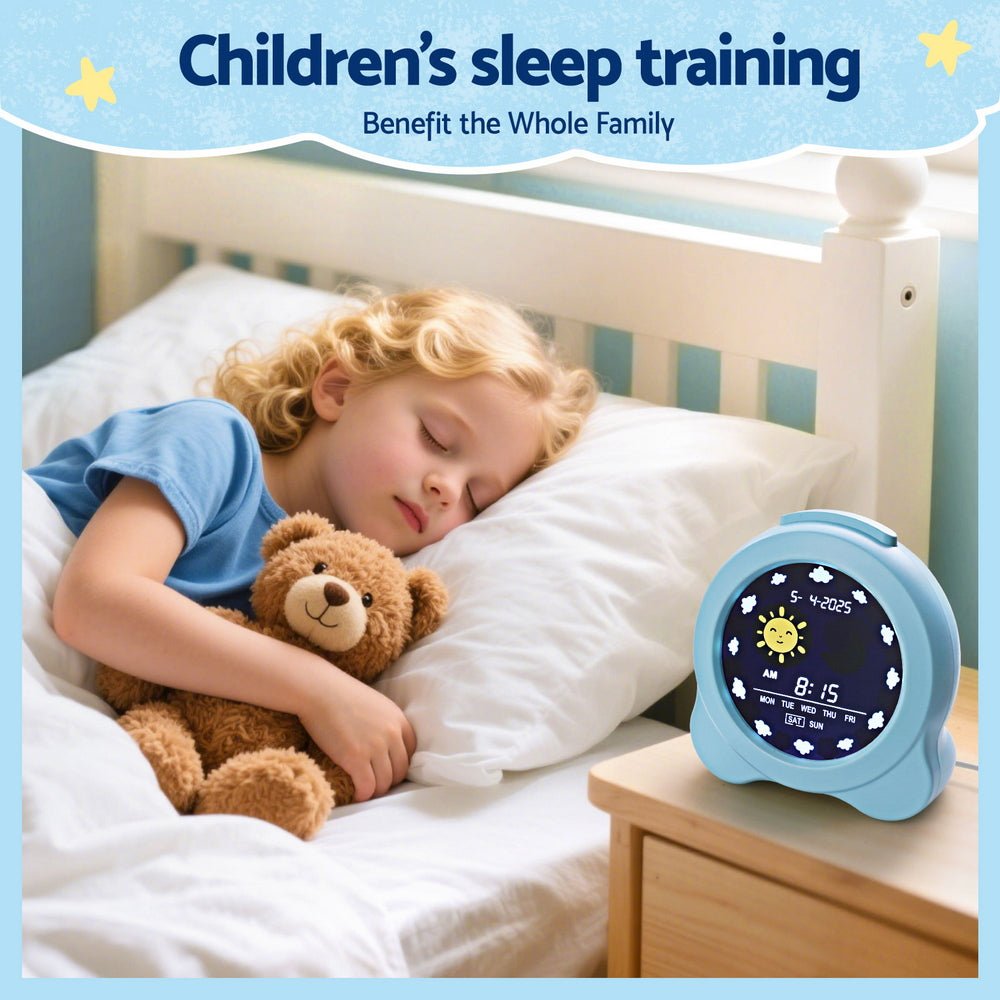 Artiss 3.8" Digital Day Clock Calendar Alarm LCD Display - Blue - Children's Clocks