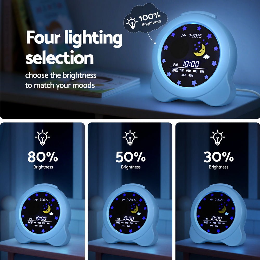 Artiss 3.8" Digital Day Clock Calendar Alarm LCD Display - Blue - Children's Clocks
