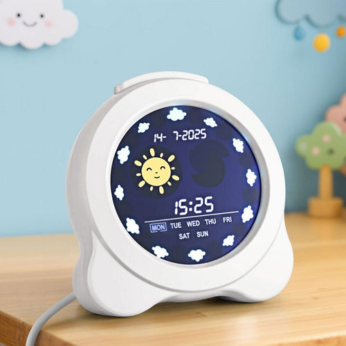 Artiss 3.8" Digital Day Clock Calendar Alarm LCD Display - White - Children's Clocks